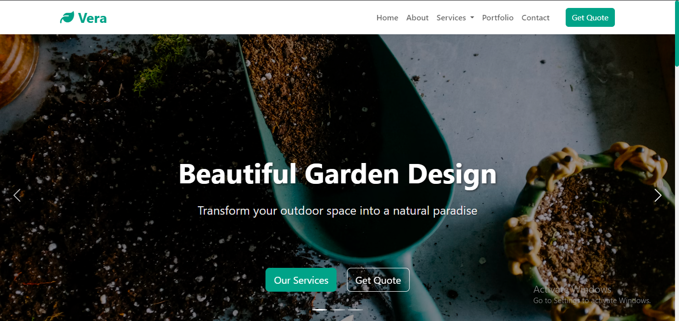 Vera landscaping website